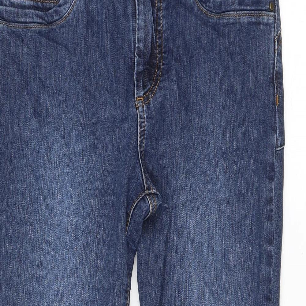 Blue Womens Blue Cotton Skinny Jeans Size 10 L23 in Regular Zip