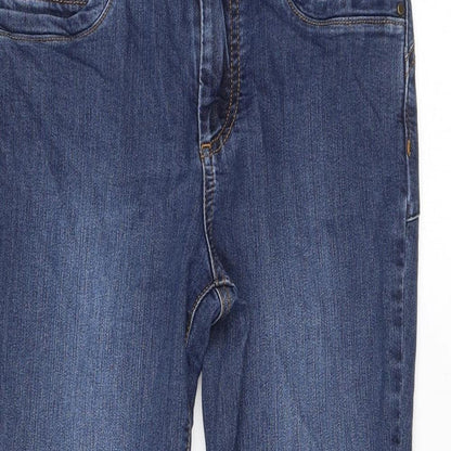 Blue Womens Blue Cotton Skinny Jeans Size 10 L23 in Regular Zip