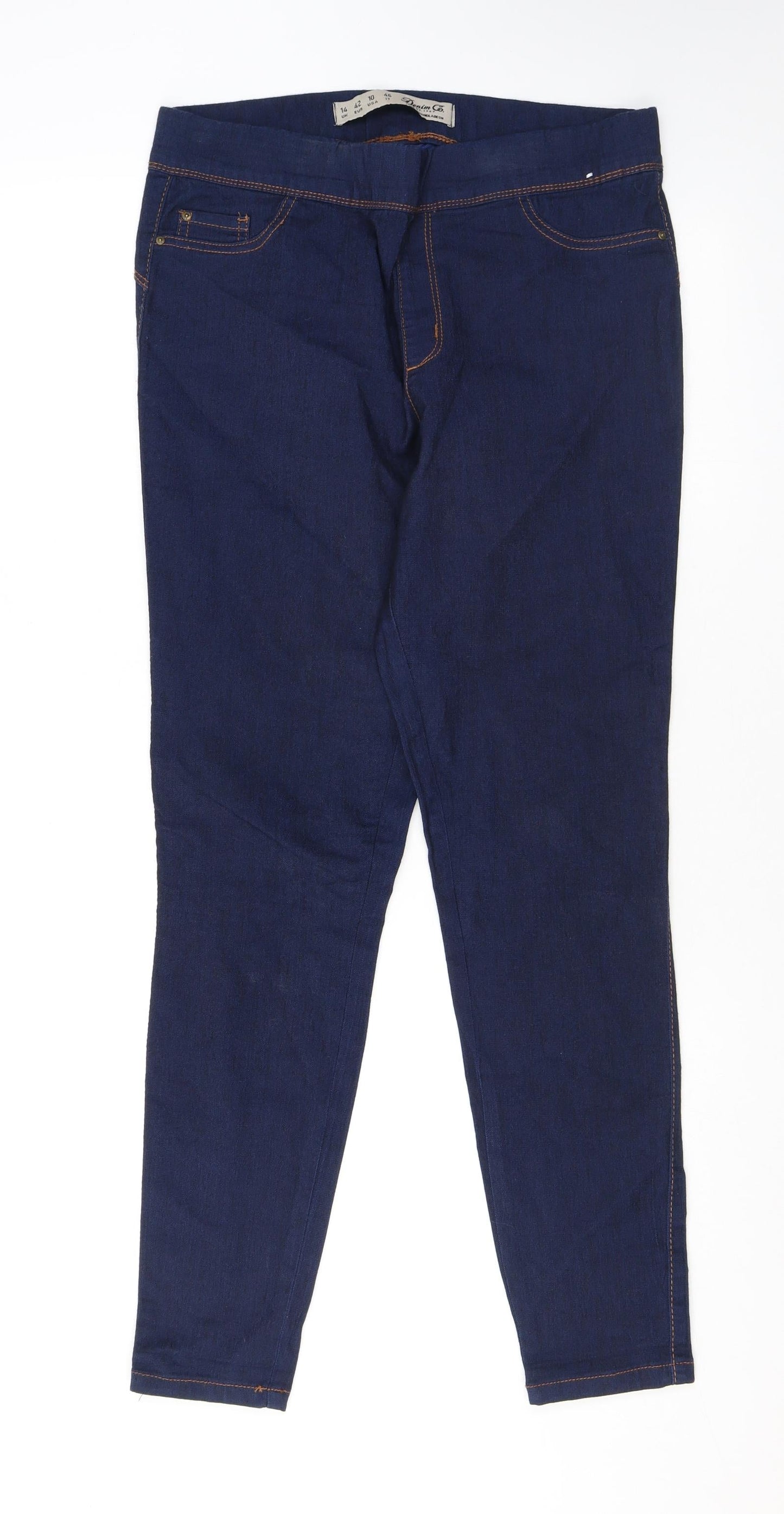 Denim & Co. Womens Blue Cotton Jegging Jeans Size 14 L28 in Regular