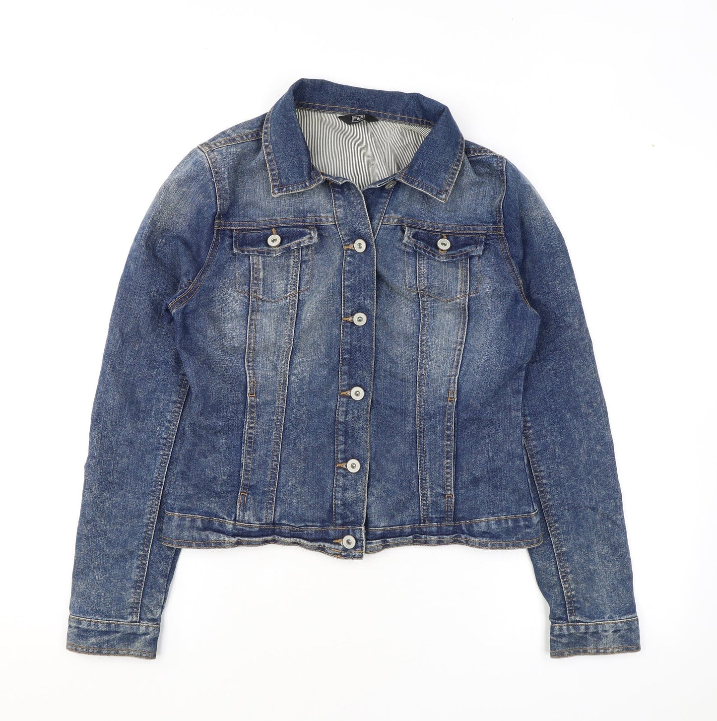 F&F Womens Blue Jacket Size 8 Button