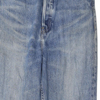 ASOS Womens Blue Cotton Boyfriend Jeans Size 28 L32 in Regular Button