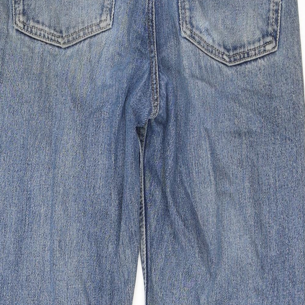 ASOS Womens Blue Cotton Boyfriend Jeans Size 28 L32 in Regular Button