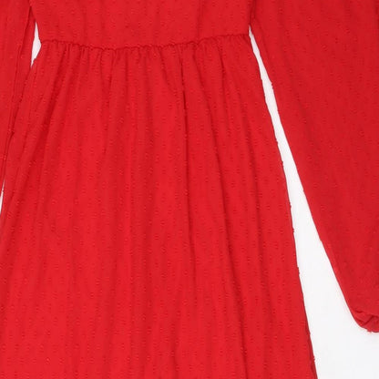 Nasty Gal Womens Red Polyester Maxi Size 6 Sweetheart Zip - Textured, Slit hem