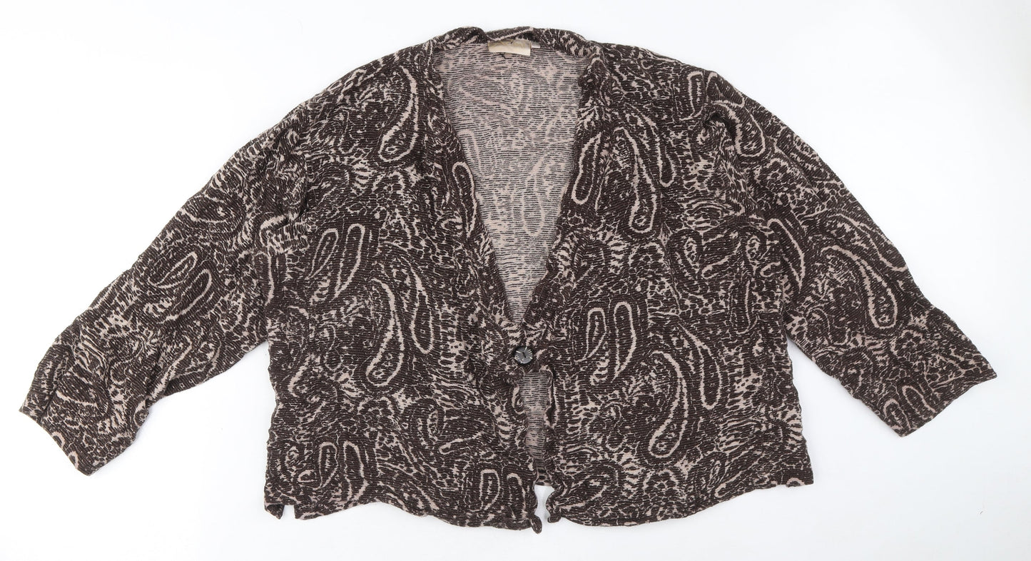 Womens UK Size M Adini Brown Cardigan Jumper