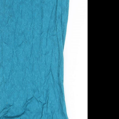KDK London Womens Blue Floral Polyester A-Line Size 10 Boat Neck Zip