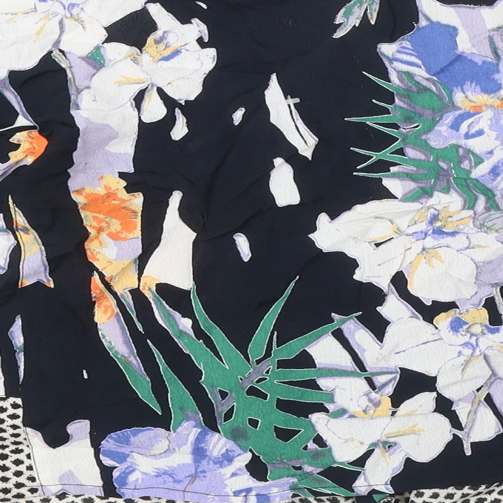 River Island Girls Black V-Neck Floral Viscose Cardigan Jumper Size 6 Years