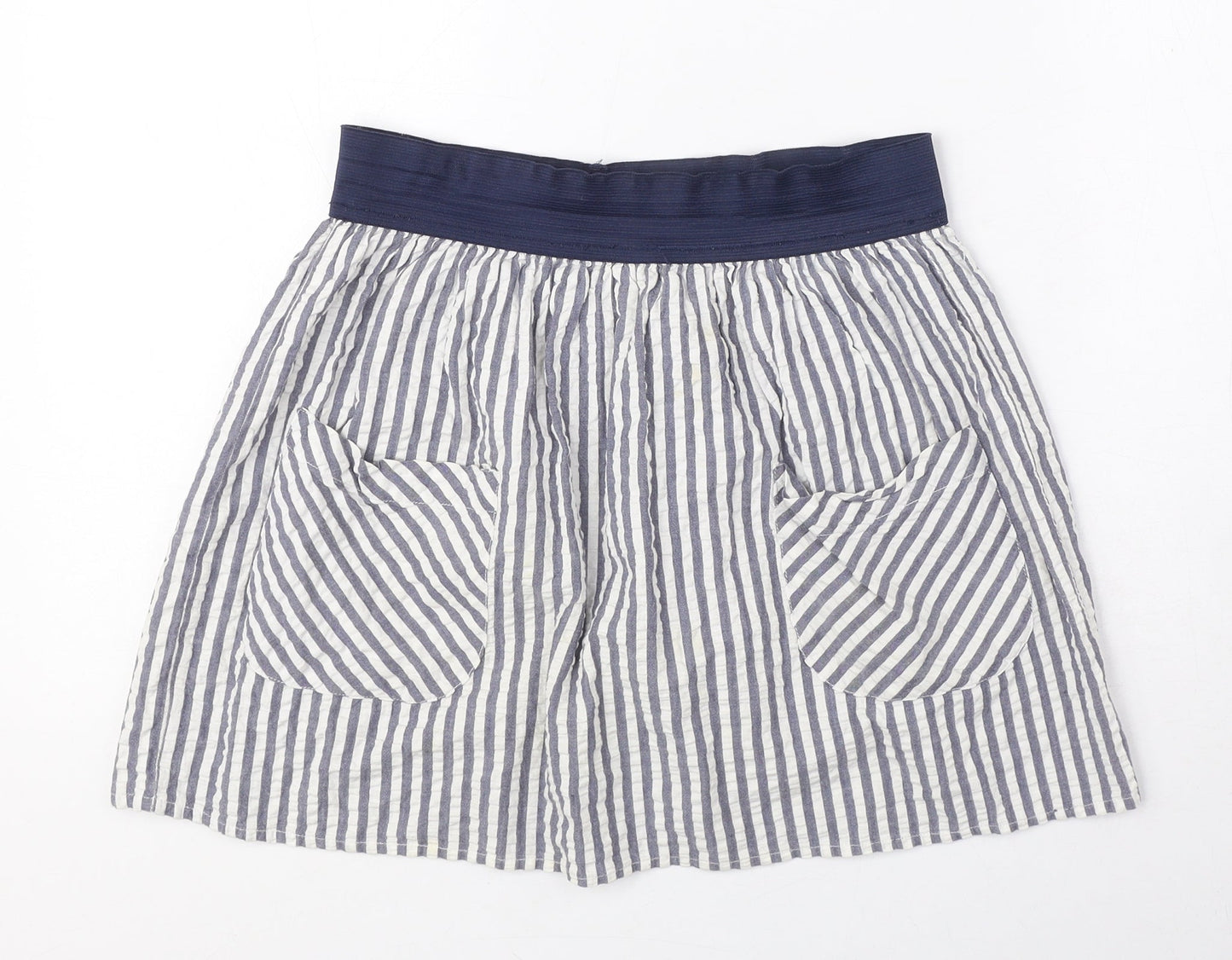 BDG Womens Blue Striped Polyester A-Line Skirt Size S - Pockets