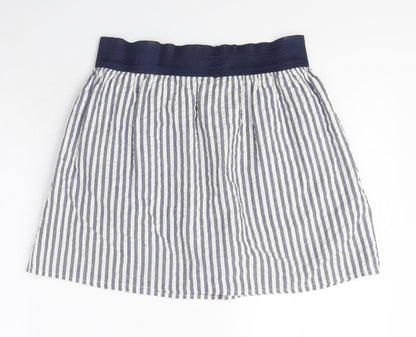 BDG Womens Blue Striped Polyester A-Line Skirt Size S - Pockets
