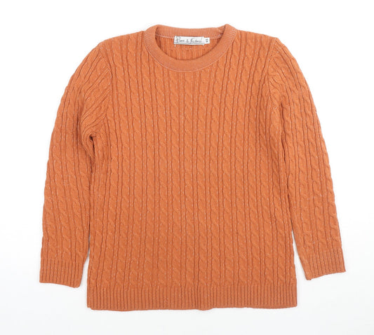 Womens UK Size XS Pure & Natural Orange Pullover Jumper