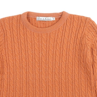 Womens UK Size XS Pure & Natural Orange Pullover Jumper