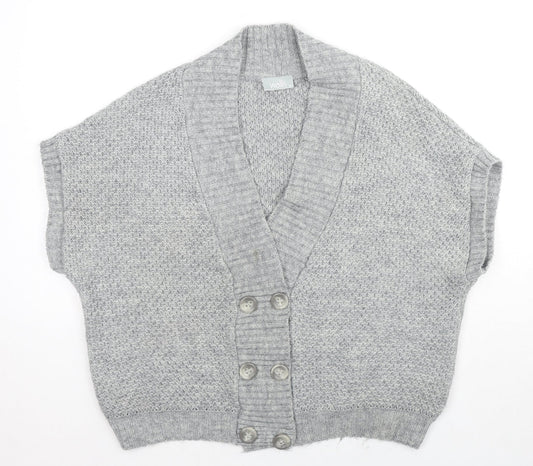 Womens UK Size M Wallis Grey Cardigan Jumper