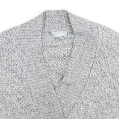 Womens UK Size M Wallis Grey Cardigan Jumper