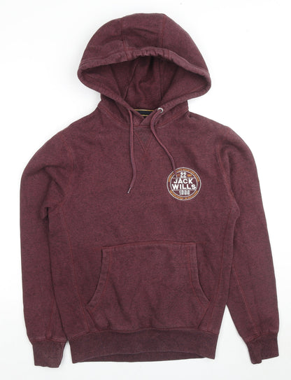 Mens UK Size XS Jack Wills Red Pullover Hoodie