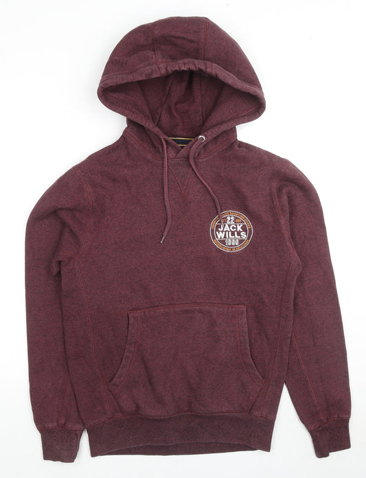 Mens UK Size XS Jack Wills Red Pullover Hoodie