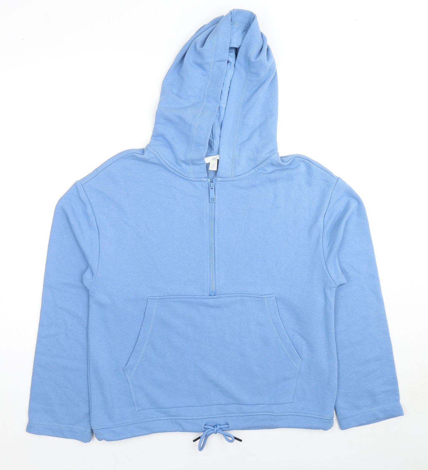 H&M Womens Blue Cotton Pullover Hoodie Size S Pullover