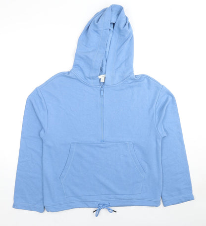 H&M Womens Blue Cotton Pullover Hoodie Size S Pullover
