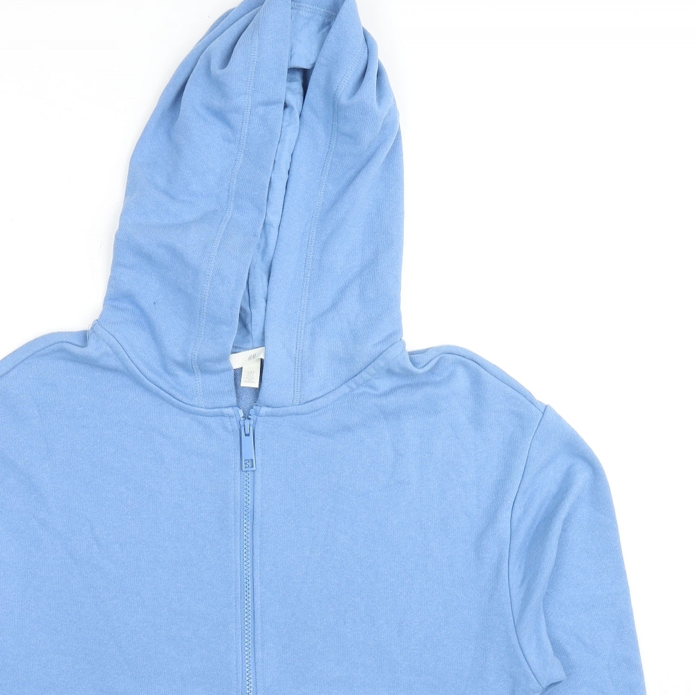 H&M Womens Blue Cotton Pullover Hoodie Size S Pullover