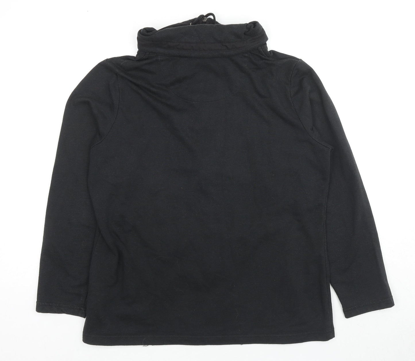 C&A Womens Black Cotton Full Zip Sweatshirt Size M Zip - Jeweled Detail