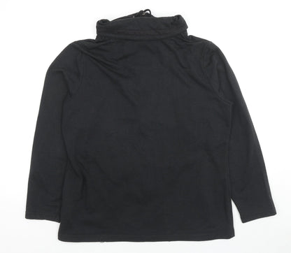 C&A Womens Black Cotton Full Zip Sweatshirt Size M Zip - Jeweled Detail