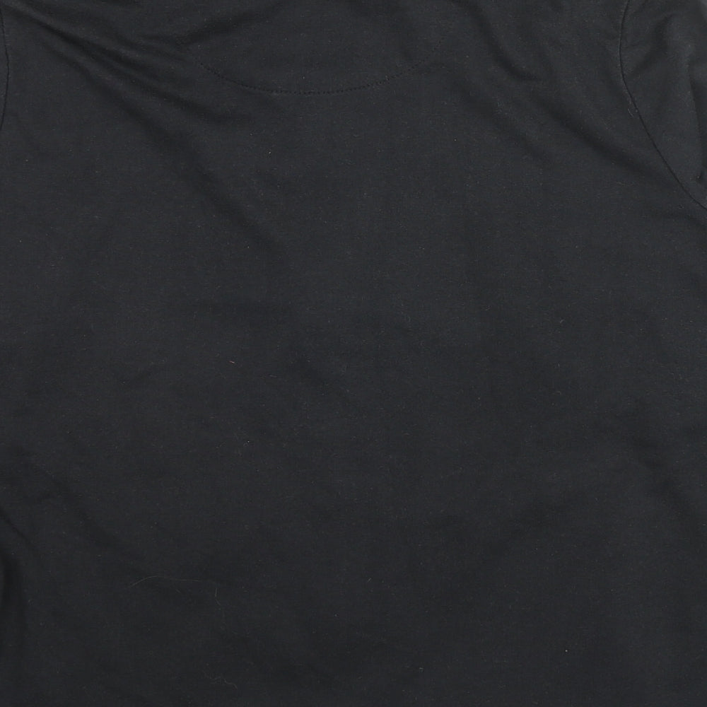C&A Womens Black Cotton Full Zip Sweatshirt Size M Zip - Jeweled Detail