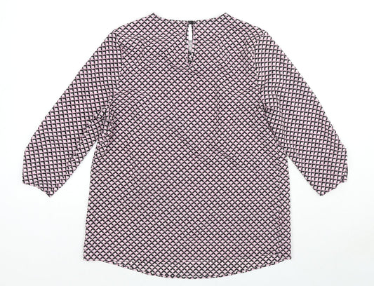 Womens UK Size S Dunnes Stores Pink Basic Blouse