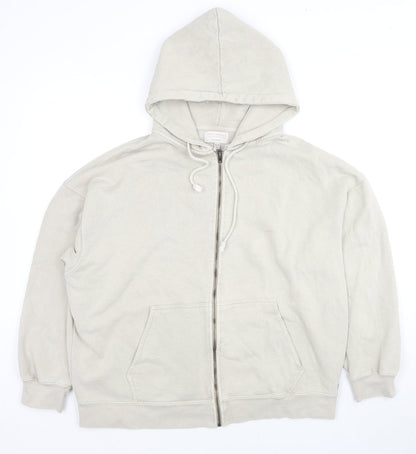 Mens UK Size M Pull&Bear Beige Full Zip Hoodie