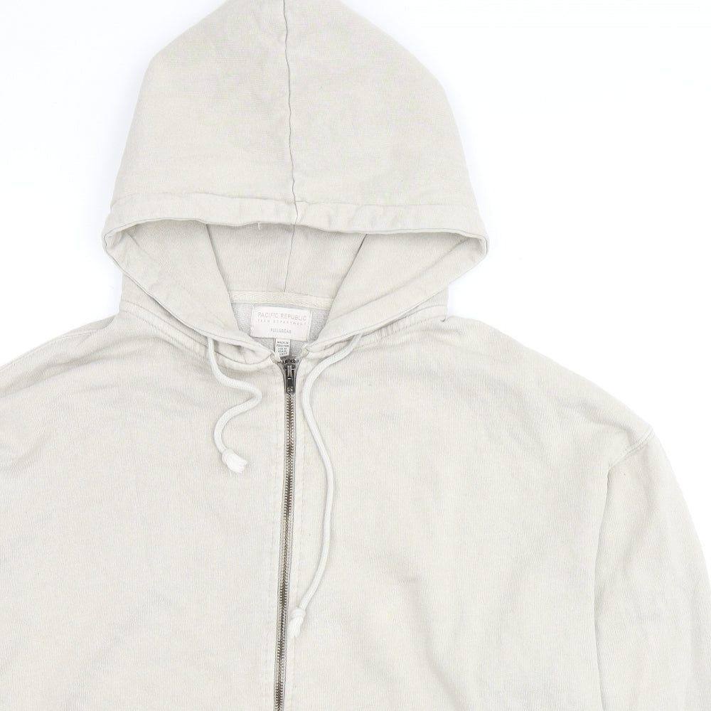 Mens UK Size M Pull&Bear Beige Full Zip Hoodie