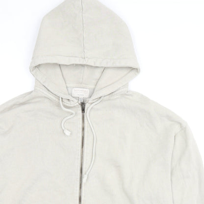 Mens UK Size M Pull&Bear Beige Full Zip Hoodie