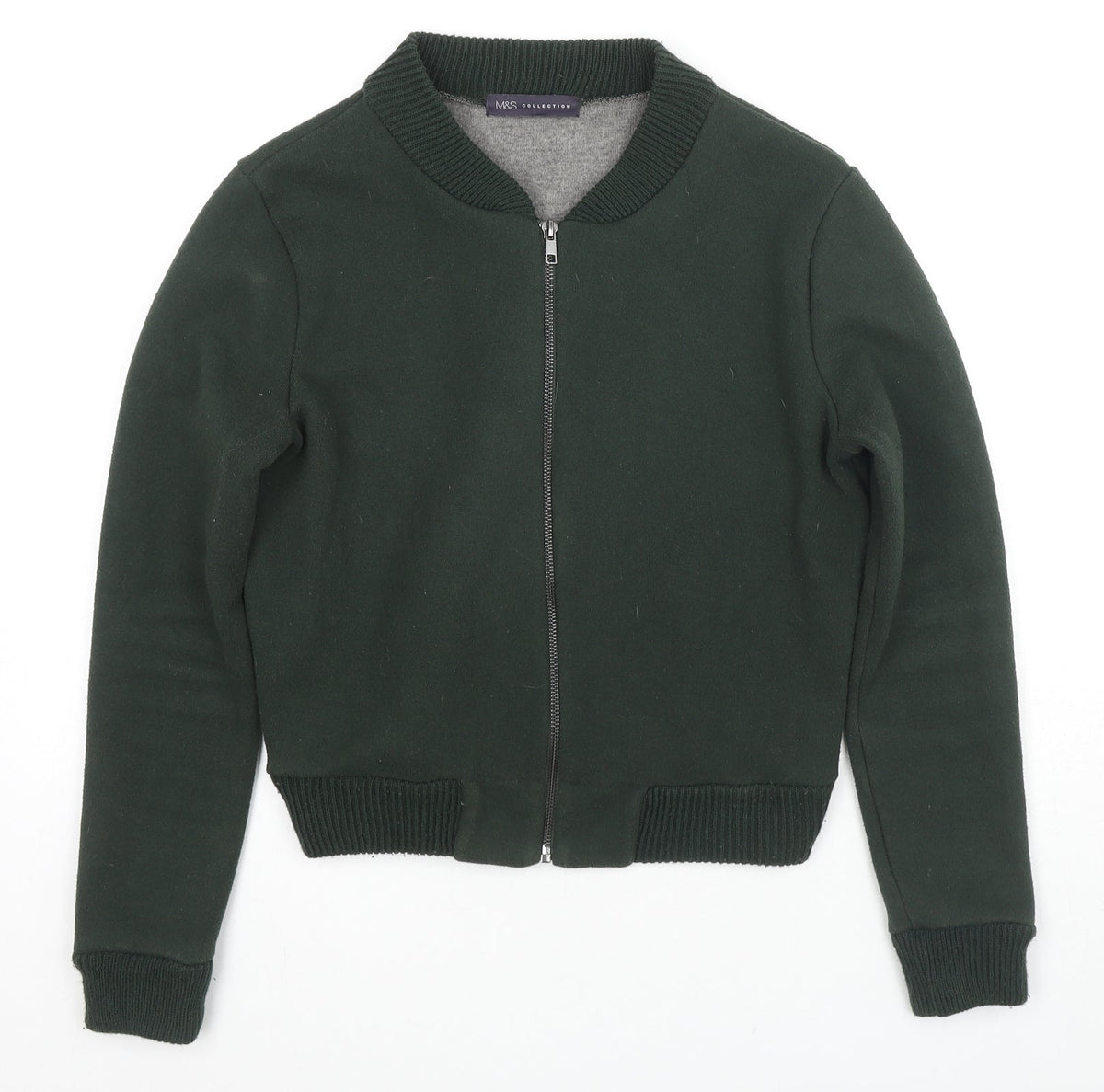 Womens UK Size S Marks and Spencer Green Full Zip Hoodie