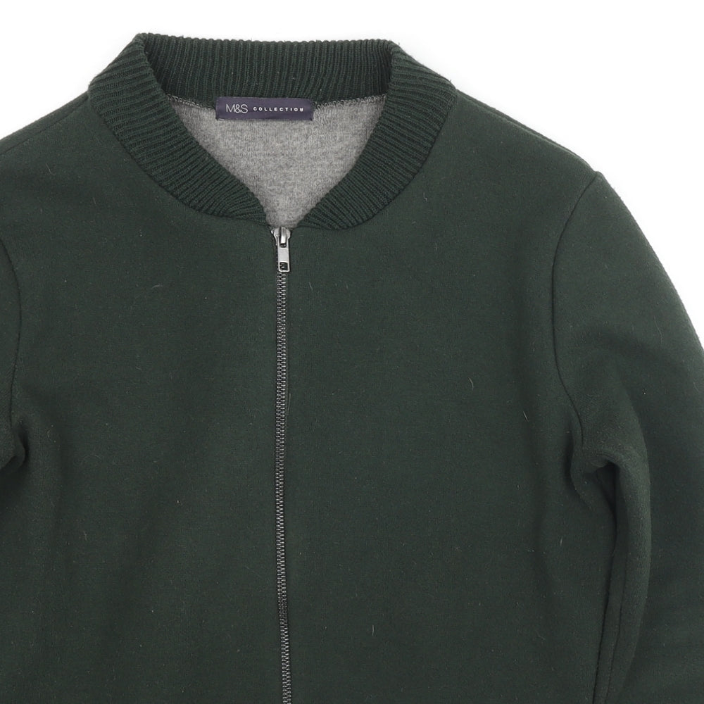 Womens UK Size S Marks and Spencer Green Full Zip Hoodie