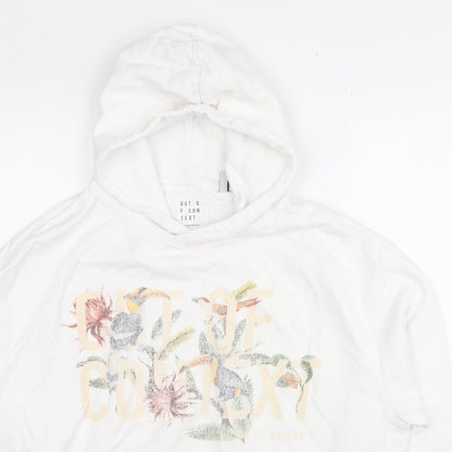 Out Of Context Womens White Cotton Pullover Sweatshirt Size M Pullover - Floral Logo