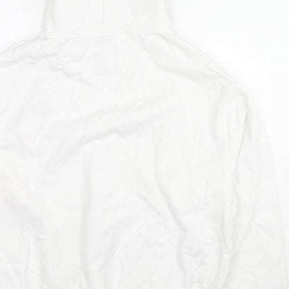 Out Of Context Womens White Cotton Pullover Sweatshirt Size M Pullover - Floral Logo