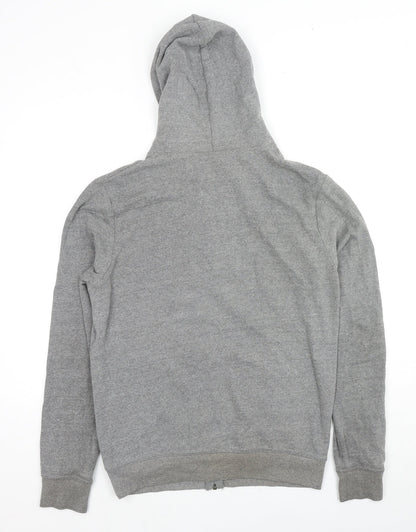 DOMYOS Womens Grey Cotton Full Zip Hoodie Size M Zip - Logo