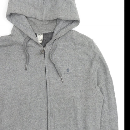 DOMYOS Womens Grey Cotton Full Zip Hoodie Size M Zip - Logo