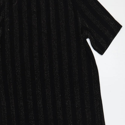 Monki Womens Black Striped Polyester T-Shirt Dress Size XS Crew Neck Pullover - Glitter
