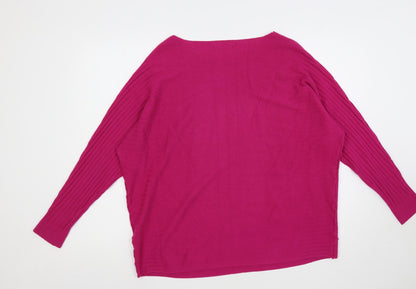 Womens UK Size One Size Studio Pink Pullover Jumper