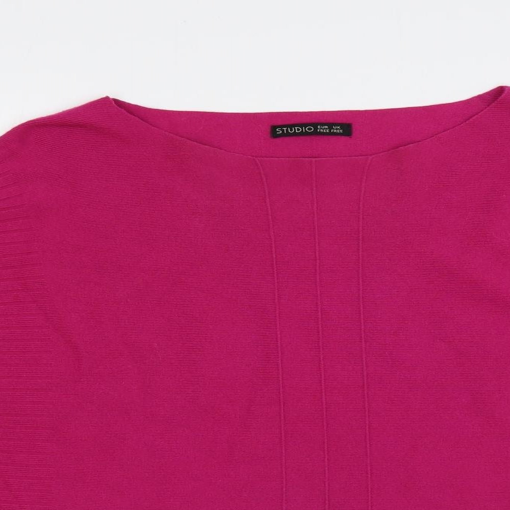 Womens UK Size One Size Studio Pink Pullover Jumper
