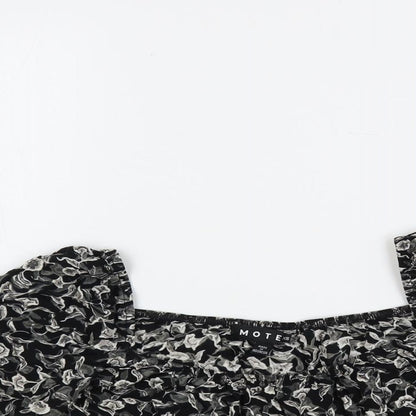 Womens UK Size XS Motel Black Cropped Blouse
