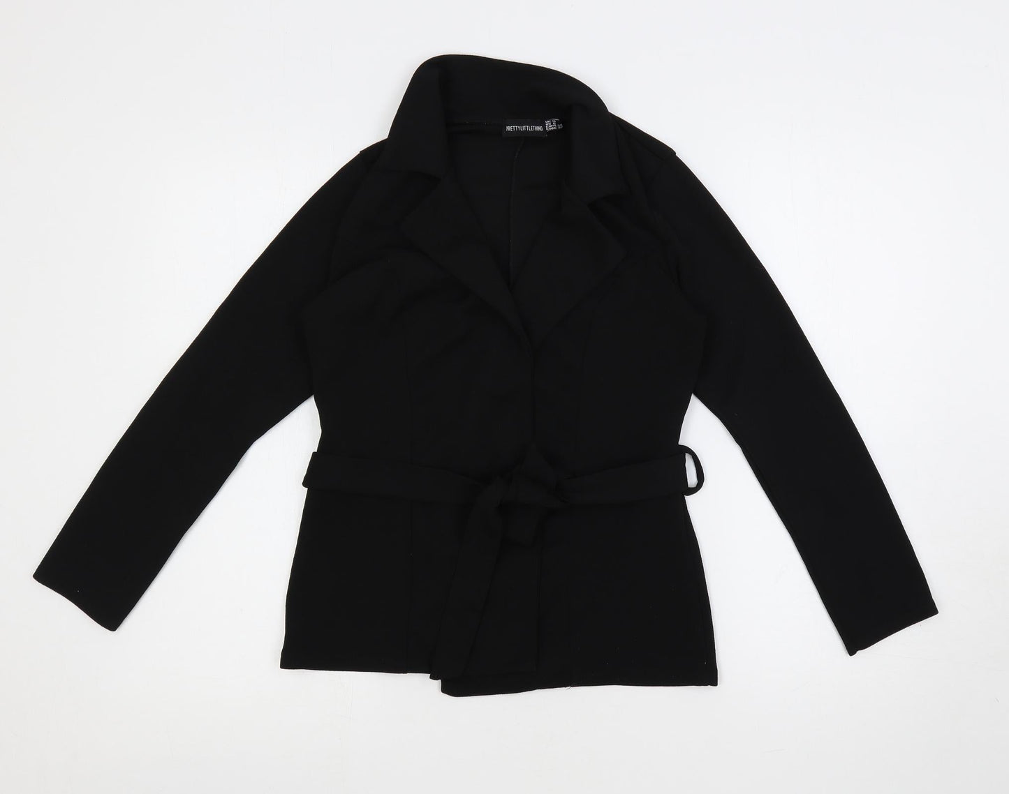 Womens UK Size 10 PRETTYLITTLETHING Black Basic Blouse