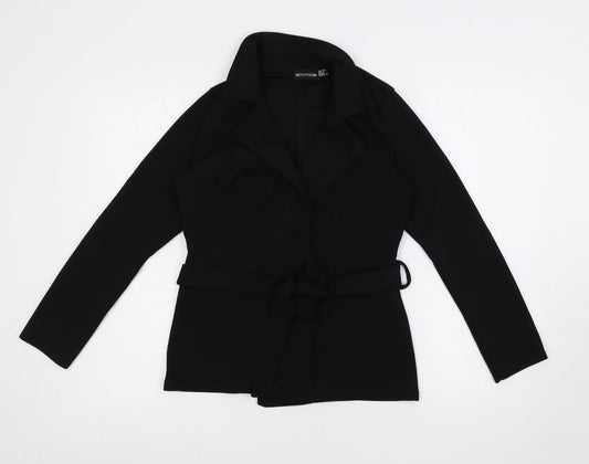 Womens UK Size 10 PRETTYLITTLETHING Black Basic Blouse