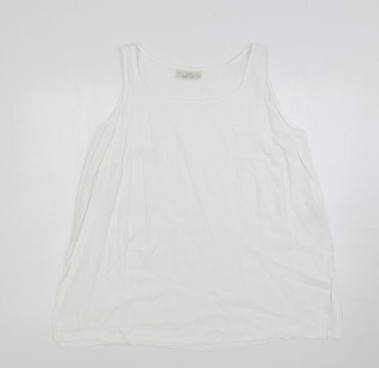 Ann Harvey Womens White Viscose Basic Tank Size 20 Scoop Neck