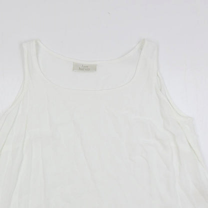 Ann Harvey Womens White Viscose Basic Tank Size 20 Scoop Neck
