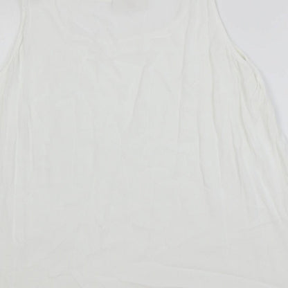 Ann Harvey Womens White Viscose Basic Tank Size 20 Scoop Neck