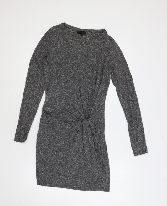 Topshop Womens Grey Polyester Mini Size 8 Crew Neck Pullover - Front Detail