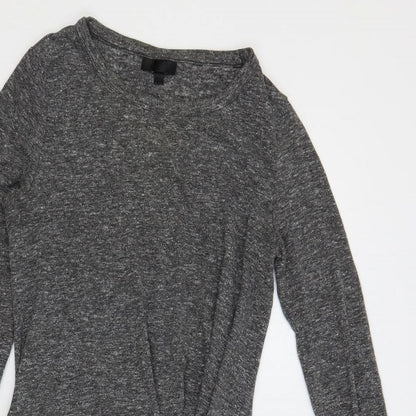 Topshop Womens Grey Polyester Mini Size 8 Crew Neck Pullover - Front Detail