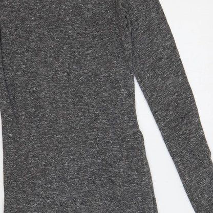 Topshop Womens Grey Polyester Mini Size 8 Crew Neck Pullover - Front Detail