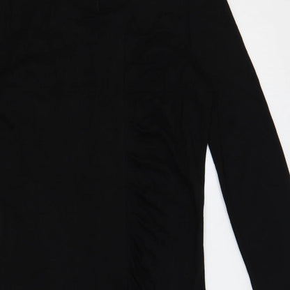 Ronen Chen Womens Black Viscose Pencil Dress Size 14 Round Neck Pullover - Ruched