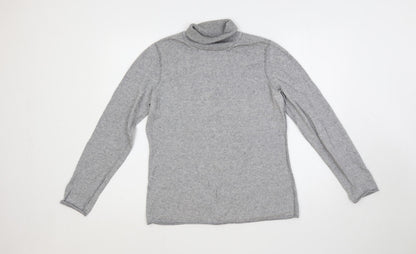 RAG Woman Womens Grey Roll Neck Cotton Pullover Jumper Size 14