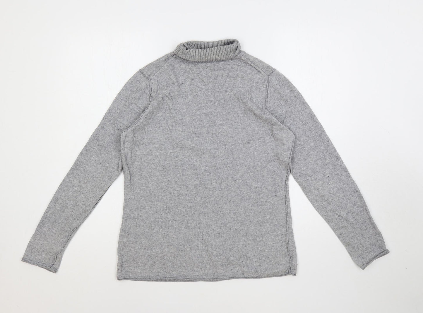 RAG Woman Womens Grey Roll Neck Cotton Pullover Jumper Size 14