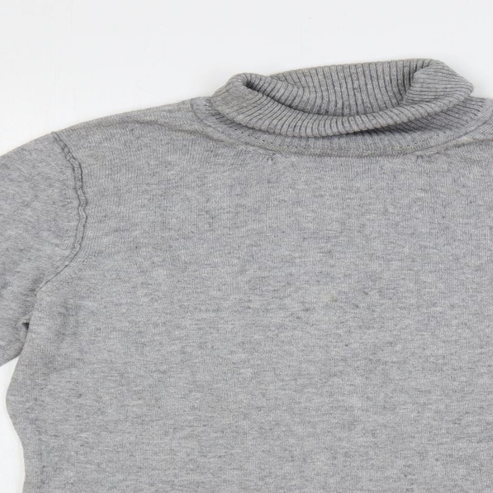 RAG Woman Womens Grey Roll Neck Cotton Pullover Jumper Size 14
